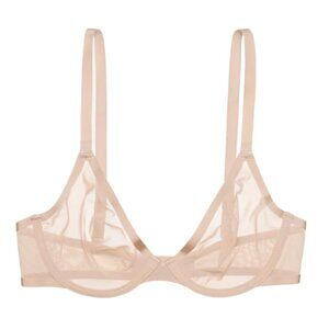 NWOT: CUUP The Plunge mesh bra in blush (34F)